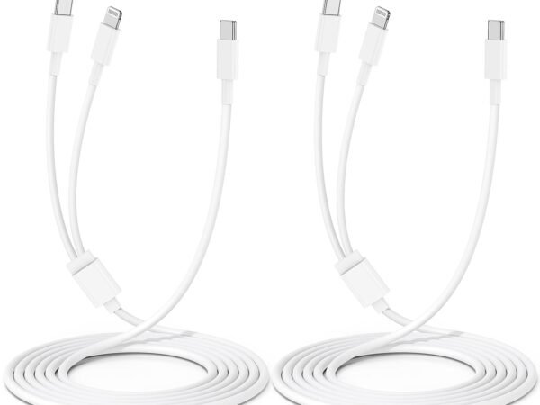 2-Pack 6Ft Charging Cable，Fast Charger to USB C Cable，2 in 1 Multi Chargers Cable Cord 6FT for /iPhone17 15 16 Pro Max/14/13/12/11