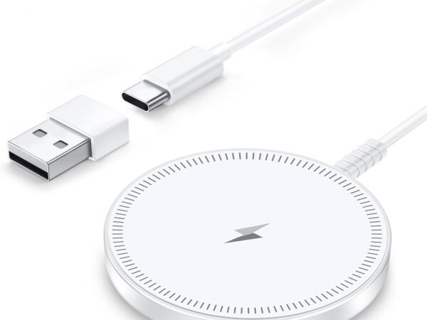 Magnetic Wireless Magsafe Charger iPhone: Charging Pad for iPhone 17/16/15/14/13/12 Series & AirPods Pro 4-2, Strong Magnet, Dual Ports, Case-Friendly, Lightweight for Travel Home Office Desk
