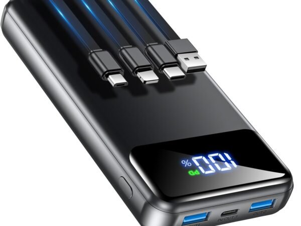 Portable Charger Power Bank 50000mAh Battery Pack, 22.5W Fast Charging PowerBank with Built in Cables,Travel Essential USB-C Portable Phone Charger for iPhone Samsung Pixel Android iPad