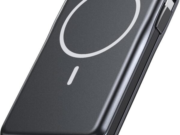 Magnetic Portable Charger, 10000mAh Power Bank, 5 in 1 Portable Charger with Built in Cable, 20W Fast Charging for  Battery Pack Compatible with iPhone 16/15/14/13 Pro/Pro Max, Samsung Series