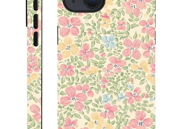 Case for iPhone 13/14,Fresh Flowers Exquisitely Pattern Double Protective Phone Cover Cases Soft Silicone for iPhone 13/14