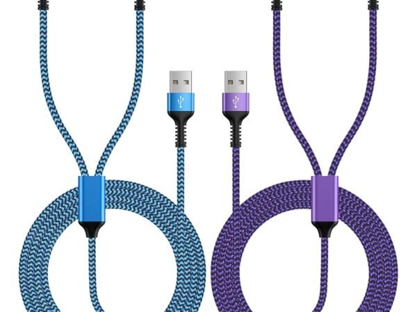 Multi Charging Cable 2-in-1, 4FT Long Multiple Charger Cord USB to Lightning & Type C Port  and Android Braided Charging Wire for iPhone 17 16 15 Pro Max 14 13 12 8Plus, iPad Air/mini, Galaxy